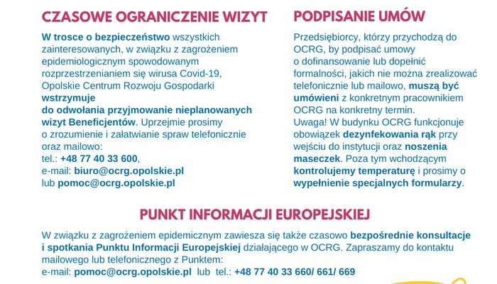 Ograniczenie wizyt w OCRG