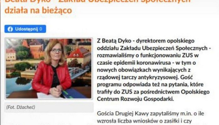 Kadr z programu Druga Kawa w 24Opole.pl