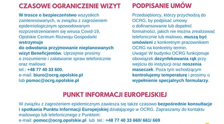 Ograniczenie wizyt w OCRG